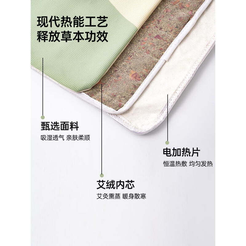 司崎库 电热艾绒毯 复古绿 SK-P016 1个高清大图