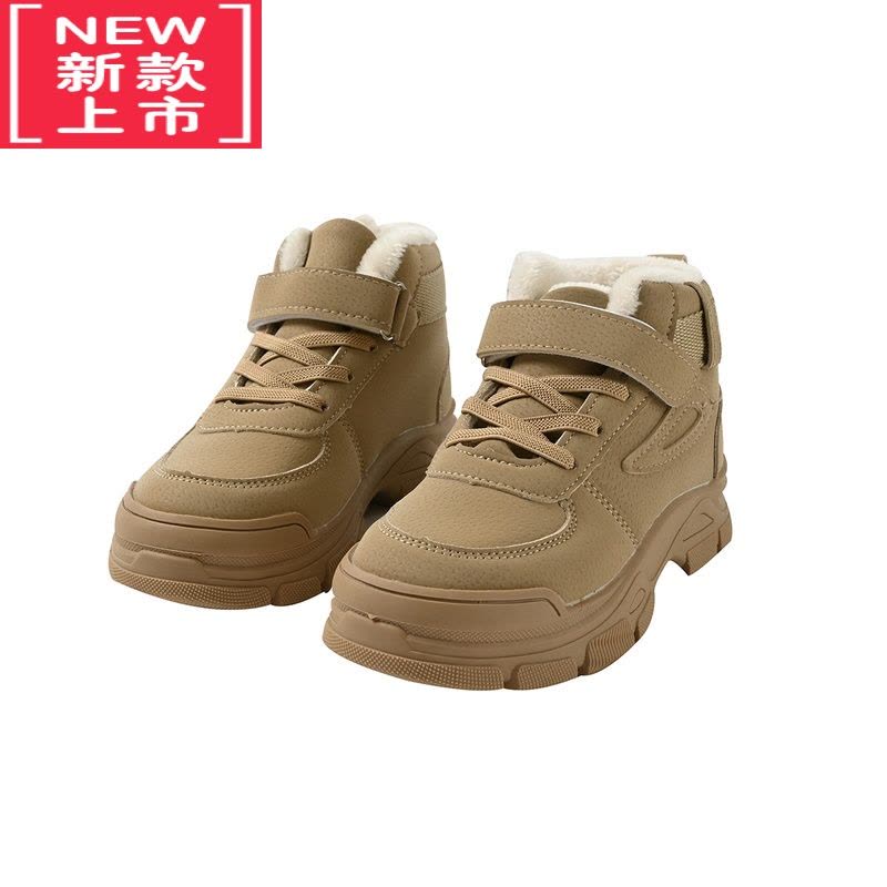 可莉允儿童加绒保暖冬款棉鞋 男童女童耐磨防滑加厚雪地靴保暖短靴童鞋k图片