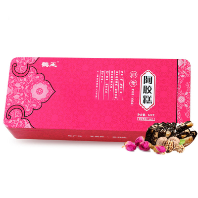 鹤王阿胶糕即食女士型铁盒装520g纯山东阿胶固元膏方520g阿娇手工