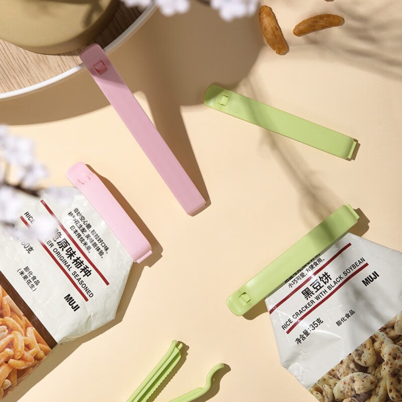 茶花(CHAHUA) 食品袋保鲜密封夹家用零食封口 瑞席保鲜封口夹大/中/小号高清大图