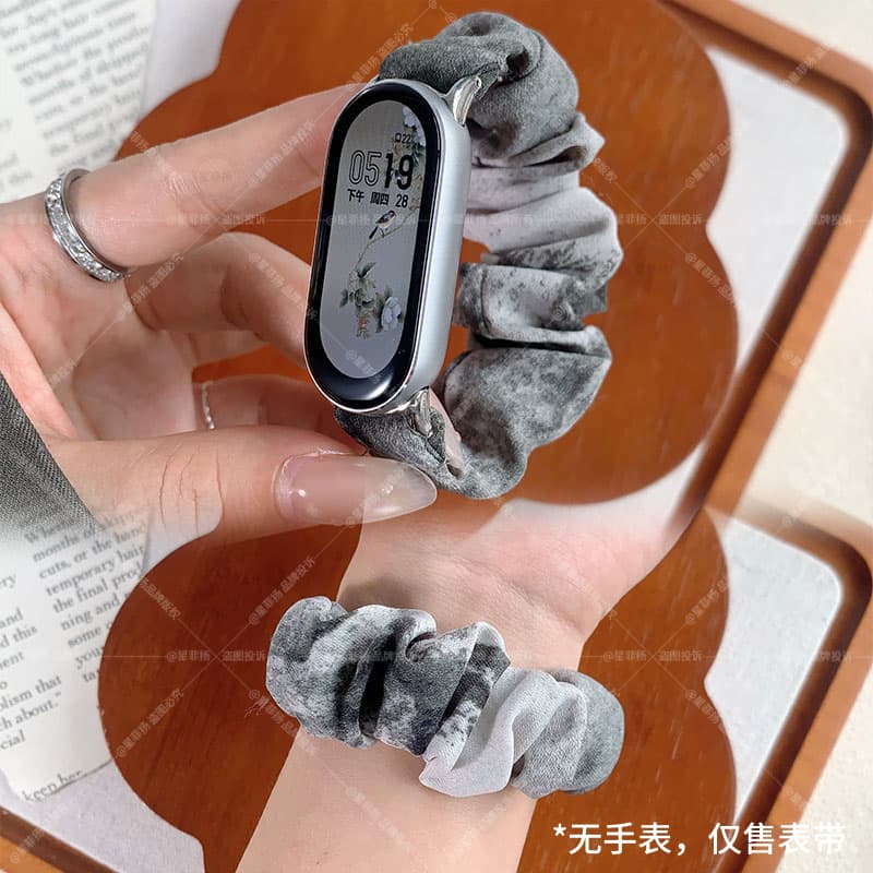 适用小米手环10表带大肠发圈手腕带9/8/7/6/5/4/3代NFC通用替换带智能配件小众高级感十九带新国风个性3264高清大图