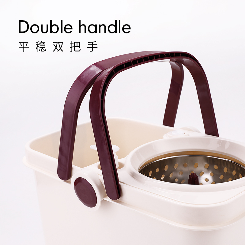好媳妇（okaywife） 拖把桶旋转 双驱自动桶 家用墩布桶 不锈钢好神拖 2个拖头 自由行神拖AGW-4490