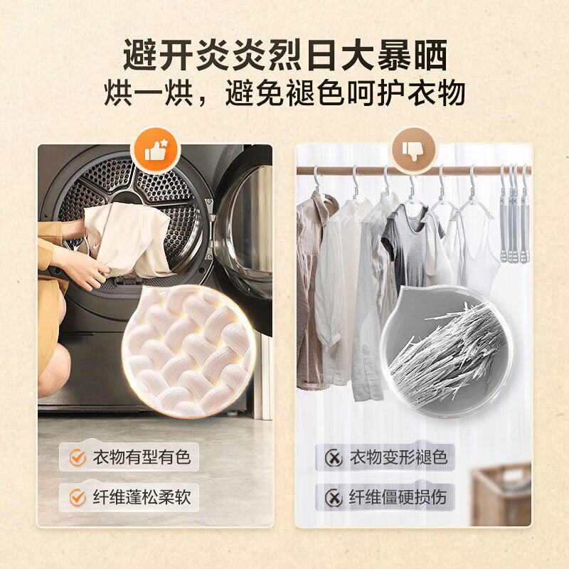 [政府补贴]小天鹅10KG热泵烘干机 AI正反转 回南天烘干机 祛除宠物毛发 毛屑过滤 TH100VH81MAX以旧换新高清大图