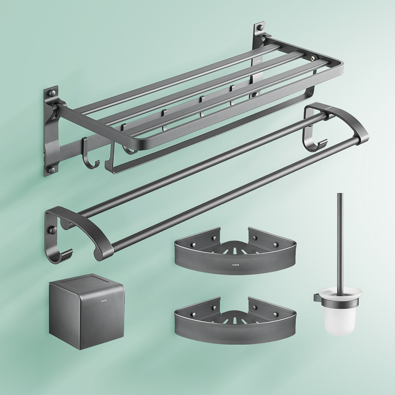 浴室卫生间毛巾架浴巾架时尚枪灰浴巾架efw16005ga【价格 图片 品牌