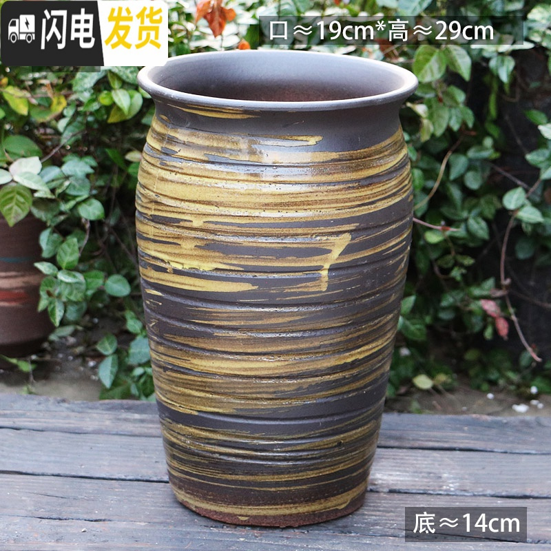三维工匠特大陶罐花盆陶瓷大号土陶罐法师盆大口径多肉花盆高筒老桩盆 L-102 如图花盆容器高清大图