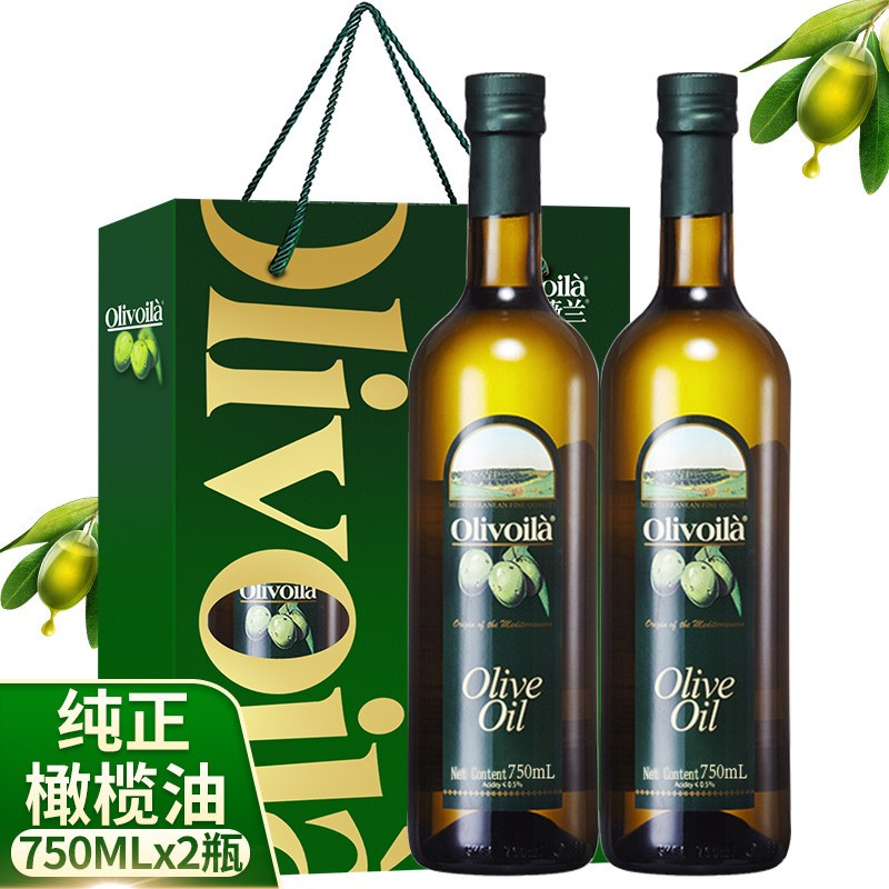 欧丽薇兰 纯正食用橄榄油组合 750ml*2瓶