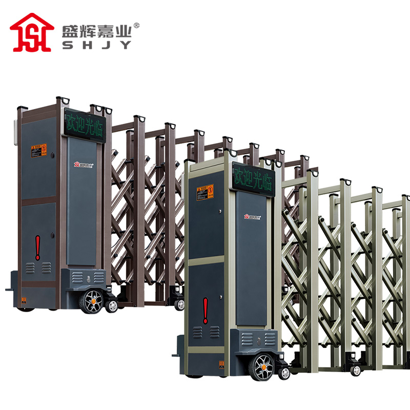 盛辉嘉业电动伸缩门铝合金折叠大门小区别墅庭院平移门不锈钢工厂遥控门高清大图