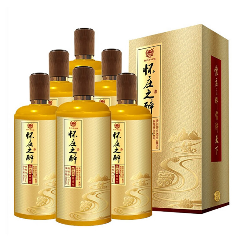 怀庄之醉 (醉逍遥)茅台镇酱香型白酒53度500ml*6瓶 整箱装