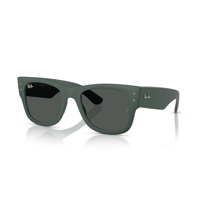 RayBan超轻薄UV防护灰渐变方框太阳镜男款多功能潮流眼镜 Sand_Green_Dark_Grey_Solid_Col