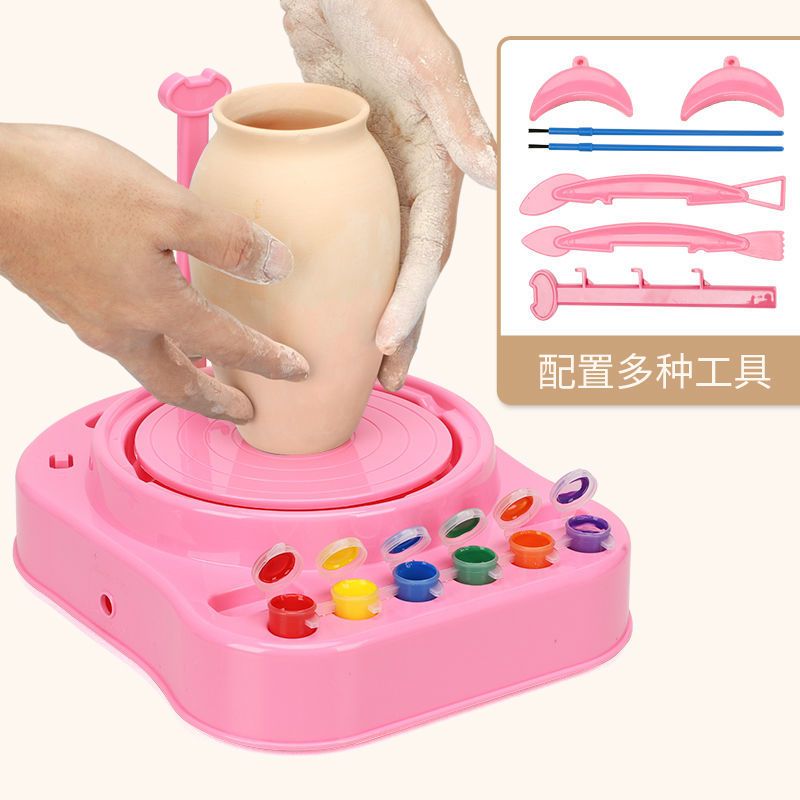 专用陶泥4包 [不含陶艺机器] 儿童陶艺女生玩具6岁软陶泥套装粘土工具材料diy手工制作生日礼物