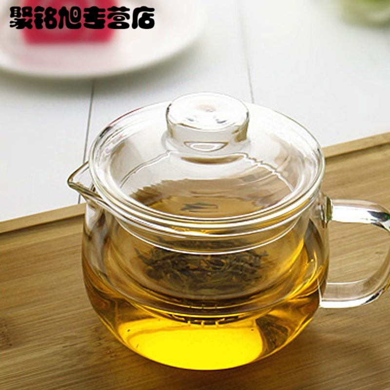 单人办公室高温玻璃迷你花茶泡茶壶透明功夫茶具小号茶壶过滤生活日用家居器皿水具水杯创意简约玻璃杯
