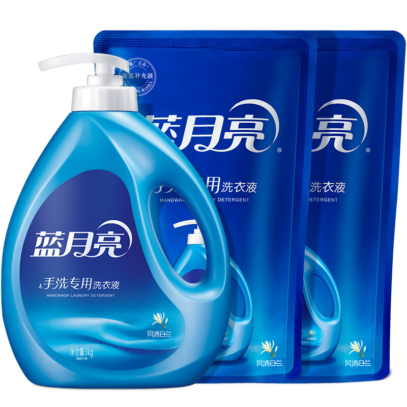 蓝月亮手洗专用洗衣液 手洗去油污 内衣裤适用 6斤:1kg瓶+1kg*2袋