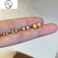 JiMi999银银耳环耳钉女夏耳棒养耳洞2021年新款潮简约小巧耳饰耳骨针 磨砂款金色3mm一对S925纯银