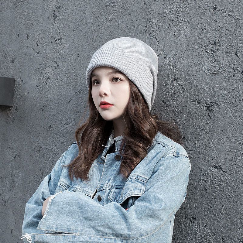 依蓝圣雪ins帽子女冬季针织帽新款百搭韩版圆脸大脸显瘦可爱时尚包头