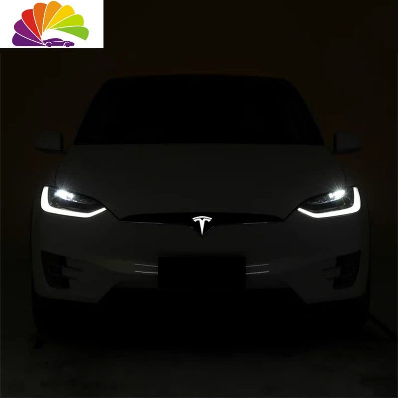 舒适主义特斯拉 tesla model x s反光车标贴膜装饰车贴轮毂把手改装配件 MODELS一代反光白色全套图片
