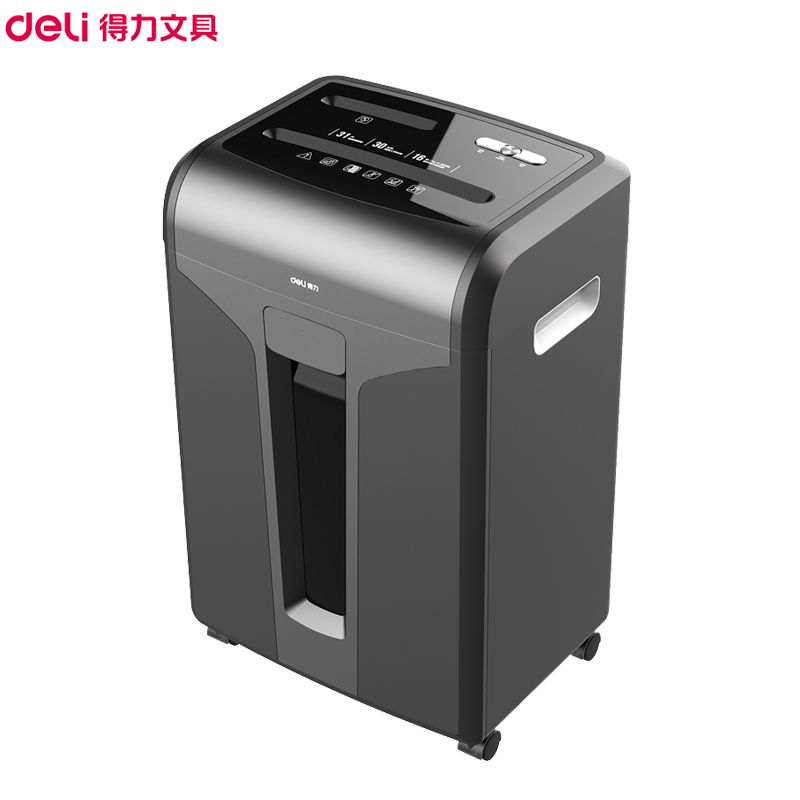 得力(deli)34250碎纸机四级保密文件粉碎机31L商用办公大型电动碎纸机 深灰高清大图