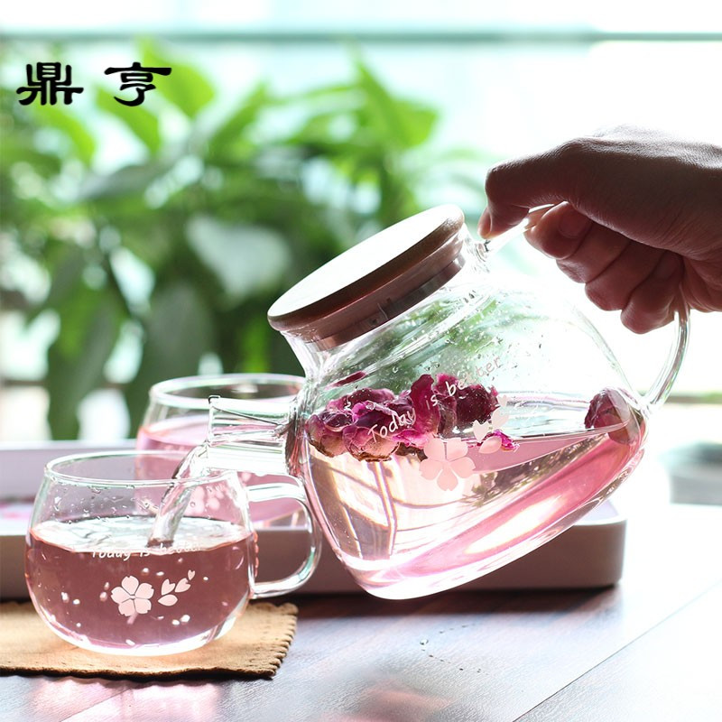 鼎亨茶壶耐热玻璃茶具耐高温泡茶壶花茶壶过滤家用烧水壶套装