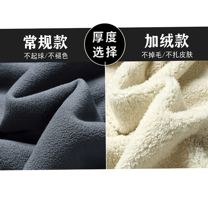 啄木鸟摇粒绒外套男士春秋季抓绒厚棉T中年爸爸装秋冬加绒加厚夹绒高清大图