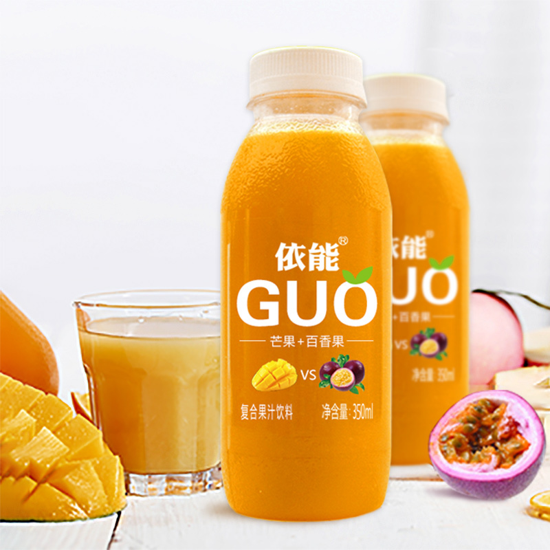 依能 GUO 芒果+百香果 复合果汁饮料 350ml*15瓶 整箱装