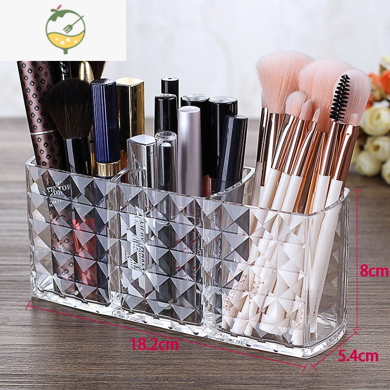 YICHENG化妆刷收纳桶透明亚克力笔刷筒桌面粉刷美妆蛋口红化妆品整理盒子饰品盒