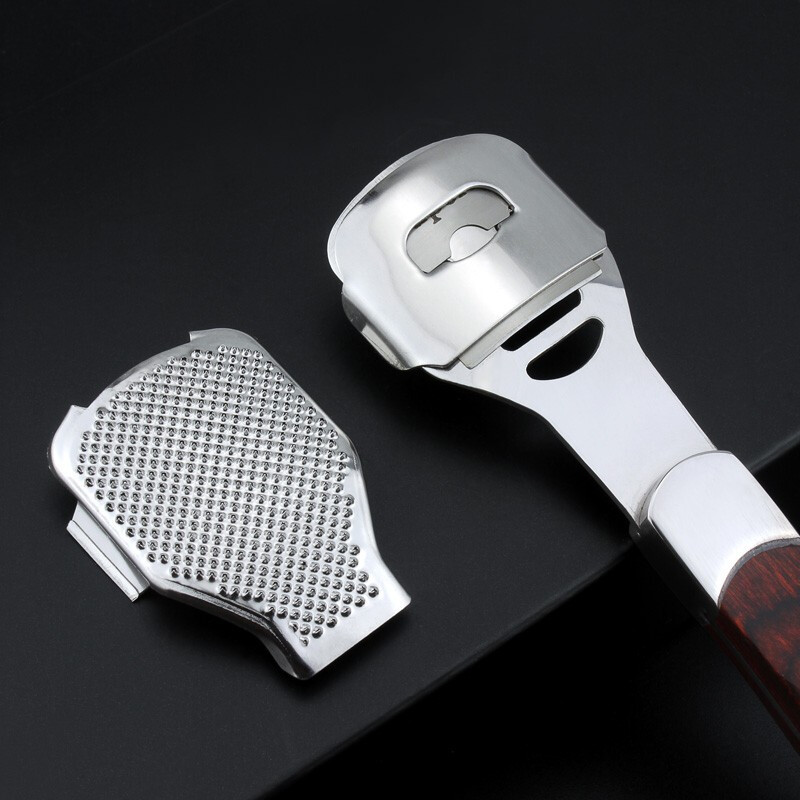 刨脚刀脚死皮老茧修脚器磨脚石搓脚板修脚刀工具套装去死皮刀实木柄刮