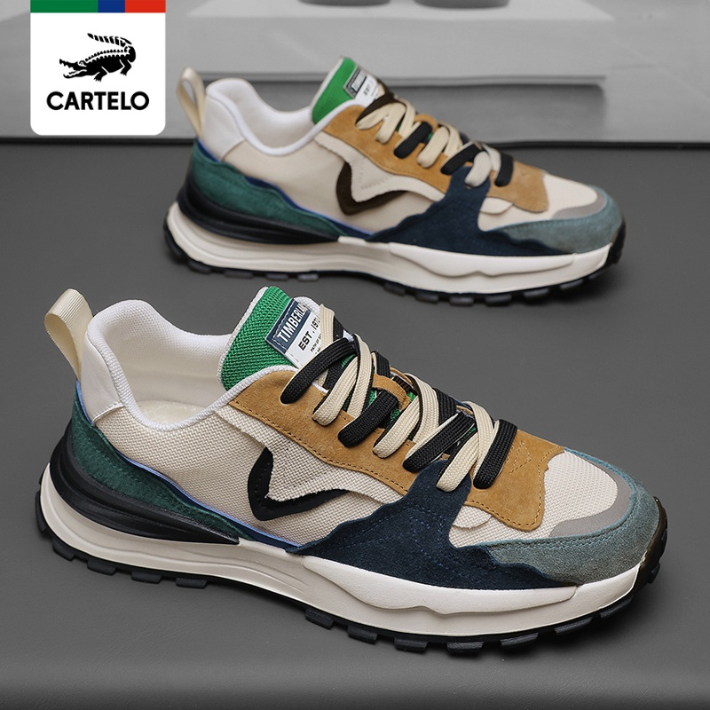 线下专柜同款卡帝乐鳄鱼cartelo新款透气潮流男士休闲鞋运动鞋板鞋