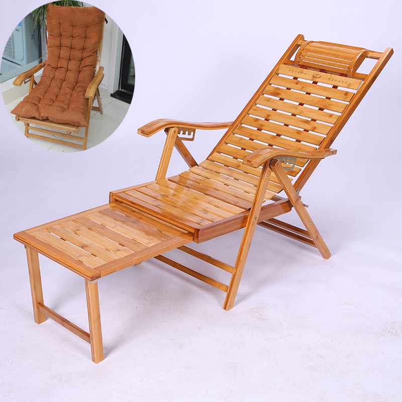 竹躺椅折叠椅午休单人便携式小型阳台家用休闲竹子法耐老式午睡靠背椅