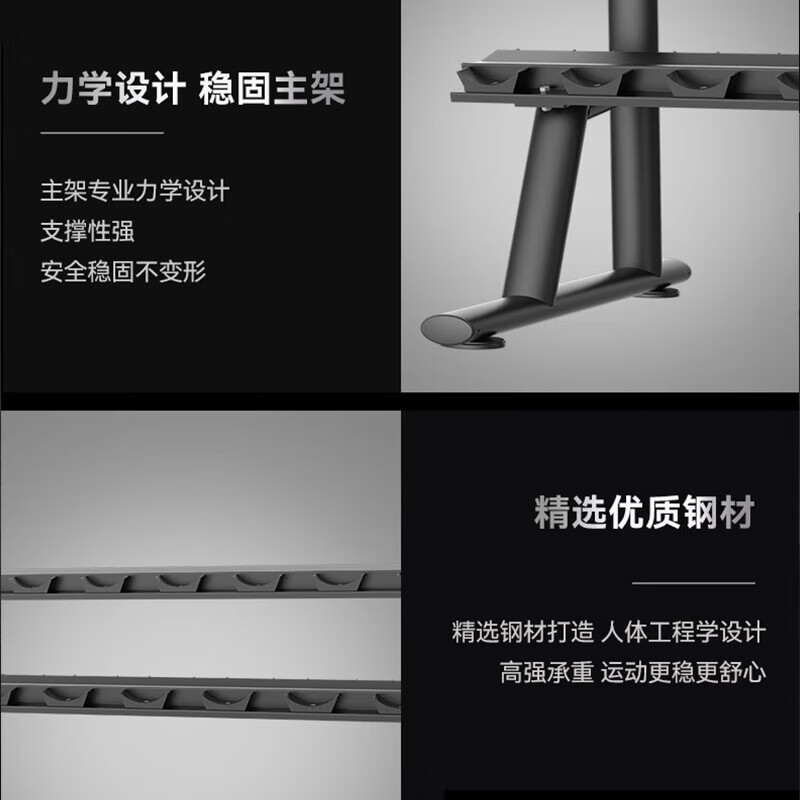 亿动 健身方哑铃架双层收纳放置支架健身房器材哑铃架 YD-039高清大图