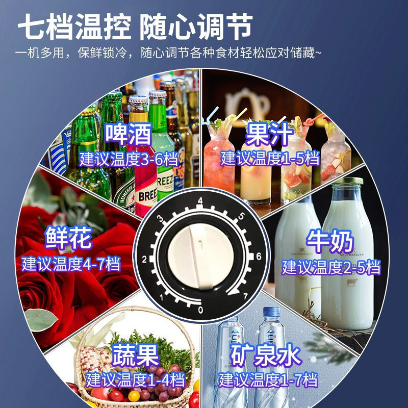穗凌(SUILING)632升展示柜冷藏柜 冰柜商用立式保鲜柜 超市冰箱啤酒饮料柜 冷风循环双门LG4-660M2F-E