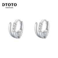DTOTO S925银耳钉女纯银韩国耳环耳扣耳圈耳饰小耳垂适合显瘦