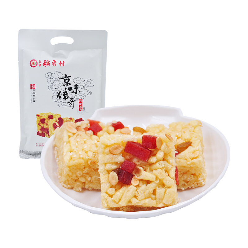 北京稻香村点心白萨其马160g2袋视频