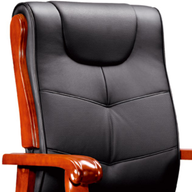 臻远ZY-7650办公会议椅办公皮椅电脑椅 黑色西皮高清大图