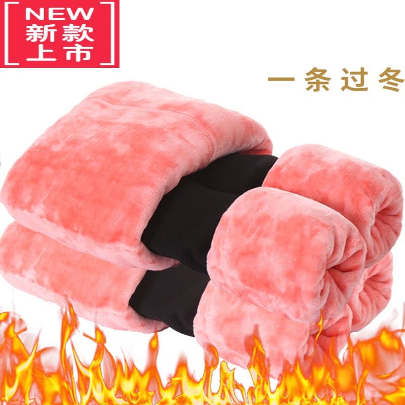 可莉允女童黑色打底裤加绒加厚冬季一体绒外穿踩脚女宝宝保暖小女孩棉裤保暖裤图片