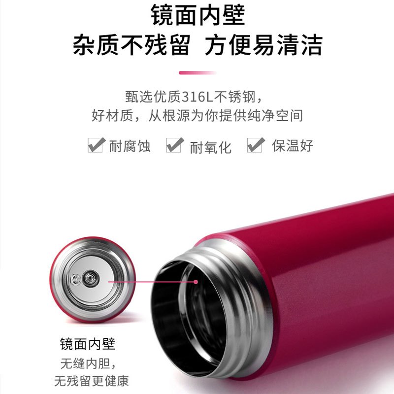 德国爱慕沙(emsa)保温杯男女大容量男士高档提环316L不锈钢水杯子创意高档简约个性 纤巧提环480ml(滞销处理)