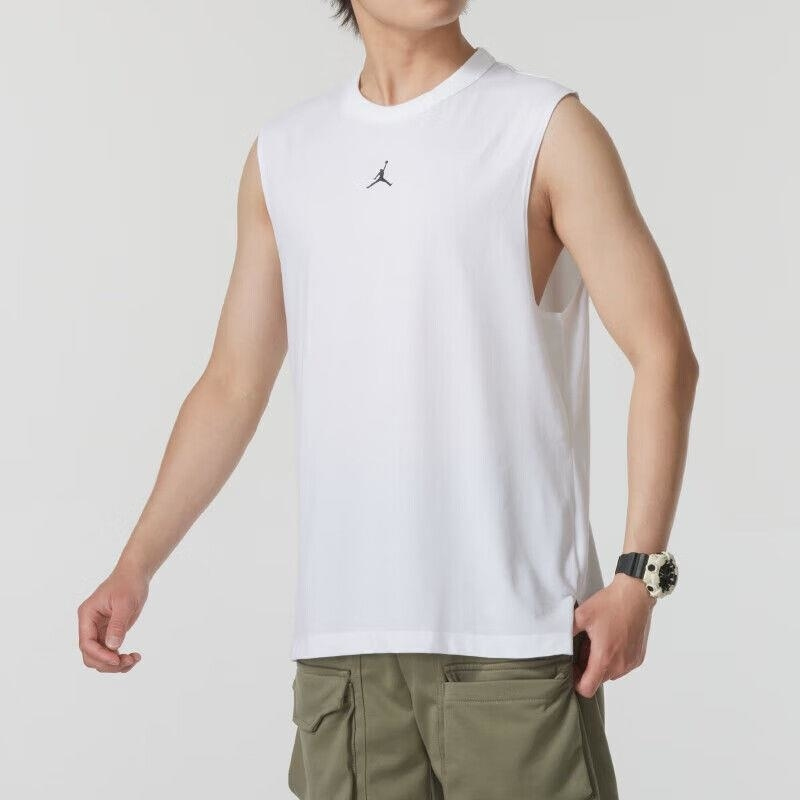 NIKE/耐克背心男新款篮球运动服透气休闲圆领无袖T恤FN5857-100 C