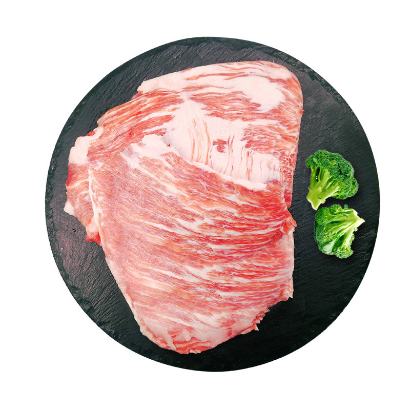 渔鼎鲜西班牙原装进口黑毛猪下颚肉心500g雪花猪颈肉日式松板肉煎烤