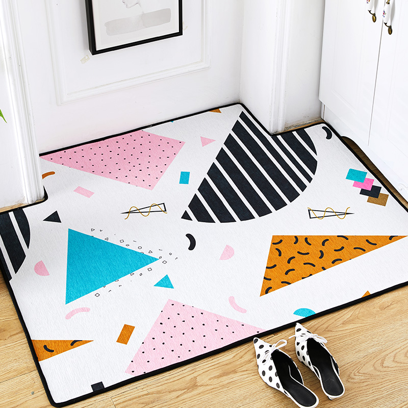 韩式地毯垫进厅客厅茶几地垫儿童房卧室垫子家用 欢乐聚会可裁多尼尔地垫 140*160cm