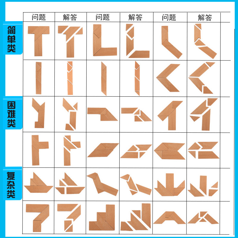 彩盒t字之迷四巧板六一儿童节礼物