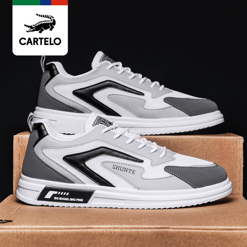 卡帝乐鳄鱼cartelo新款透气男鞋子时尚休闲鞋男士潮流板鞋百搭小白鞋
