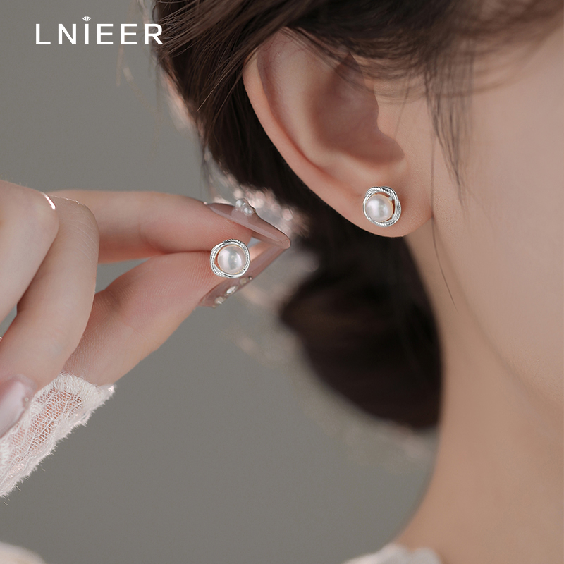 999纯银天然珍珠耳钉免摘养耳洞耳环2025新款小众高级感耳饰送女朋友老婆情人节七夕生日礼物