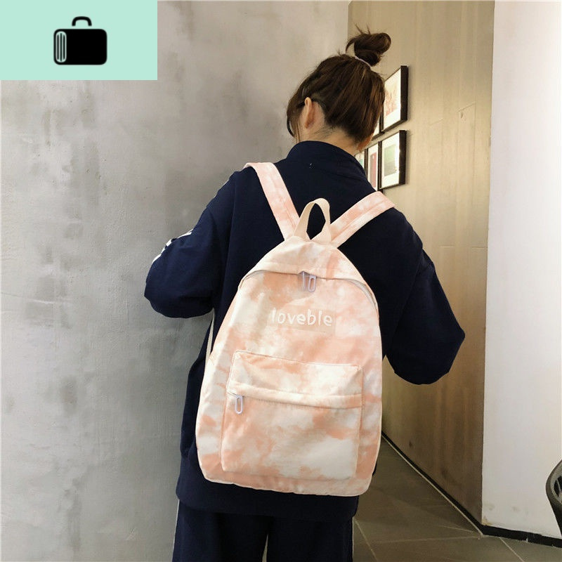 ins风防水书包女学生韩版初中高中少女心牛津布双肩包 大容量背包NEW LAKE