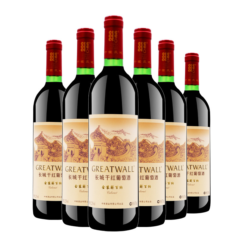 长城(GreatWall)干红葡萄酒 金装解百纳750ml*6瓶国产中粮红酒整箱装