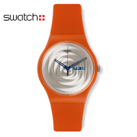 斯沃琪(SWATCH)手表 双向日历 树脂表带 石英男女通用腕表 鲜亮橙黄SUOO702