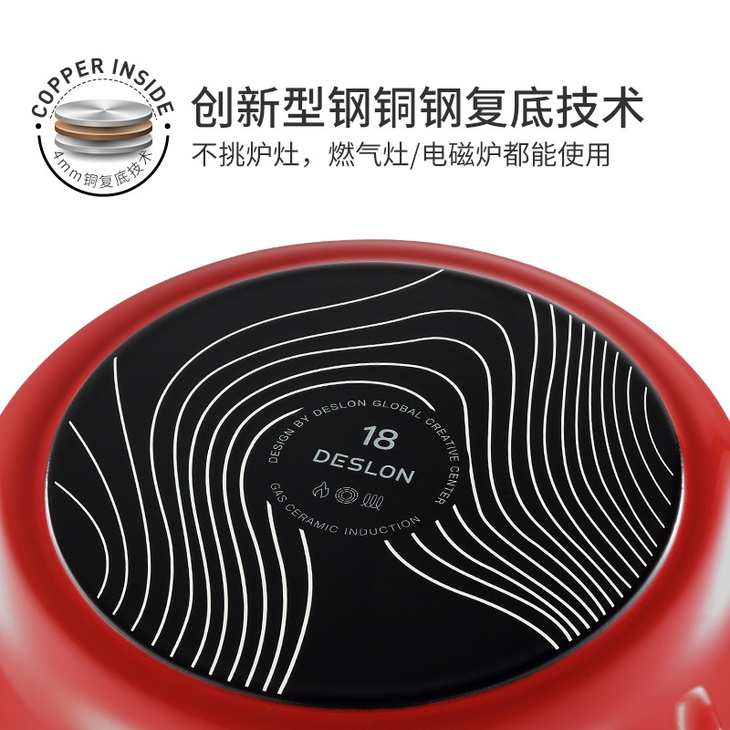 德世朗 云璟系列珐琅i奶锅(18cm)红色 DP908-S18RD高清大图