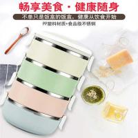 [多层可选]大容量不锈钢饭盒保温分格成人学生日式可爱便当盒 #BO 北欧粉(可爱女孩) #1*个盒子(简约便携)