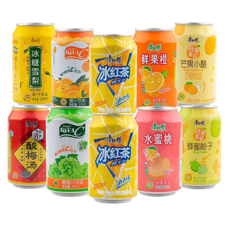 310ml*8罐酸梅汤水蜜桃芒果小酪蜂蜜柚子茶罐装 混合口味310ml*8罐