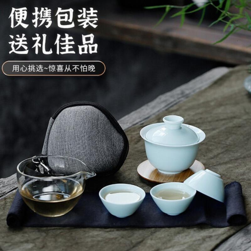 苏氏陶瓷(SUSHI CERAMICS) J0201 山间竹影茶组-茶杯盖碗茶壶 3个/套 (单位:套)高清大图