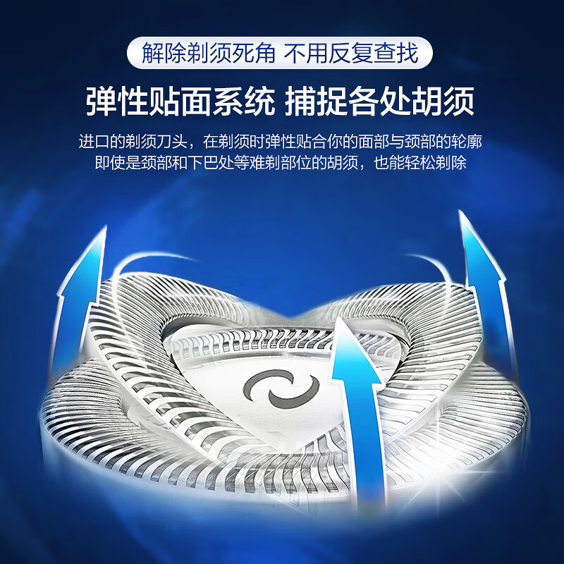 飞利浦(PHILIPS) 电动剃须刀 男士旋转式刮胡须刀 经典PQ系列 实用生日礼物送男友送父亲 充电款PQ190/16