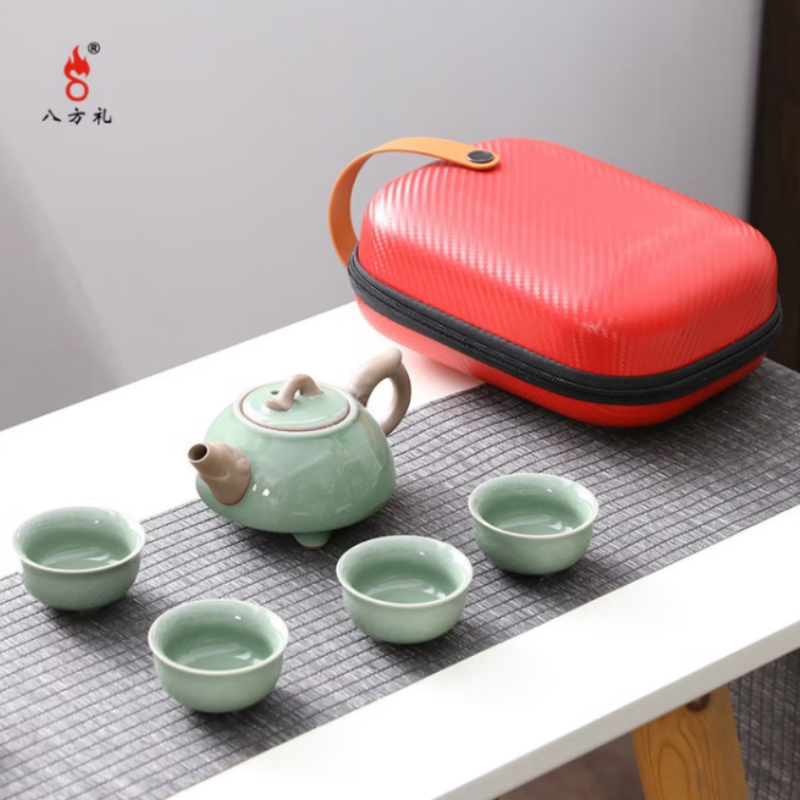 八方礼 哥窑鼎盛辉煌5入哥窑茶具 绿色BFL2020-26