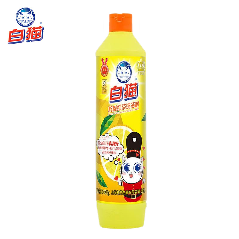 白猫柠檬红茶洗洁精408g*4瓶-2组